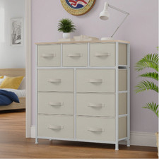 Wide 9-Drawer Fabric Dresser