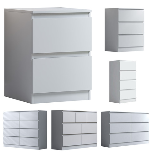Chest drawers matt white - chest,