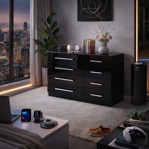 High gloss black drawer - 8,